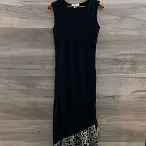 Vintage EY Signature Womens Black V Neck Sleeveless Lined Maxi Dress Size Medium